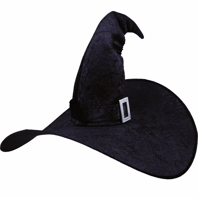 XXL Hexenhut Black Witch Schwarz Halloween für Damen Kostüm-Zubehör Gothic Fasching Karneval Mottoparty XXL Hexenhut Black Witch Schwarz Halloween von der Seite