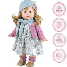 Puppe Hannah 42 cm mit langen Haaren Schlafaugen & Weichkörper für Kinder