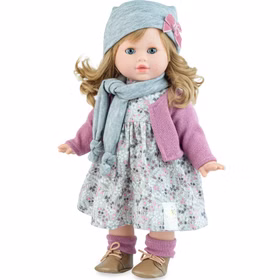 Puppe Hannah 42 cm mit langen Haaren Schlafaugen & Weichkörper für Kinder von Vorne