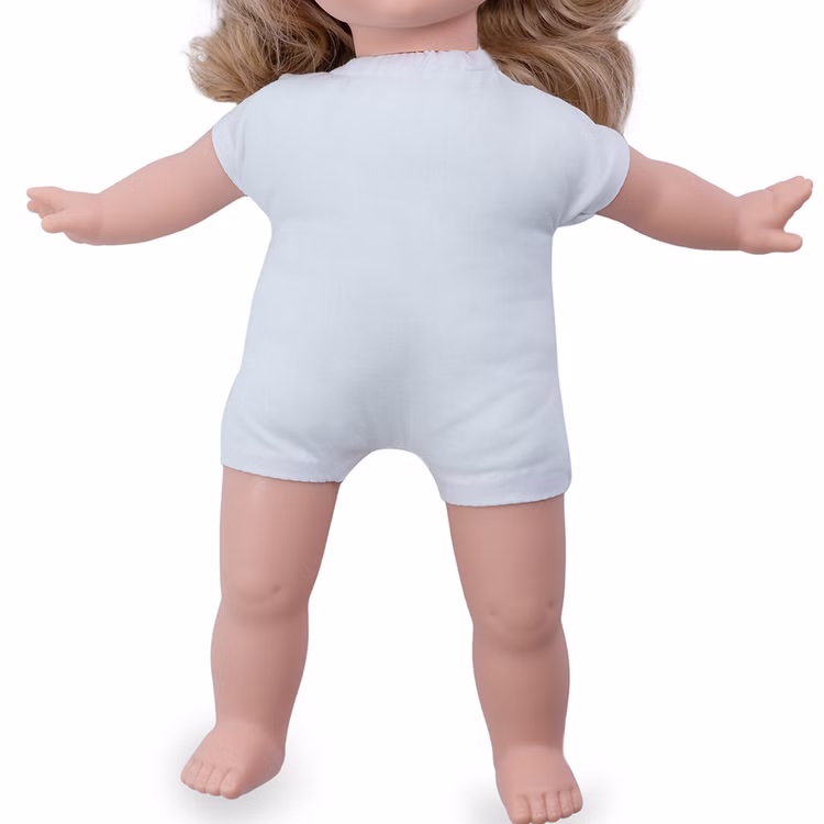 Puppe Hannah 42 cm mit langen Haaren Schlafaugen & Weichkörper für Kinder Spielzeug-Puppe Softkörper Spielpuppe Spielwaren Geschenkidee Geburtstag Weihnachten Weichkörper mit Vinylgliedmaßen von Vorne