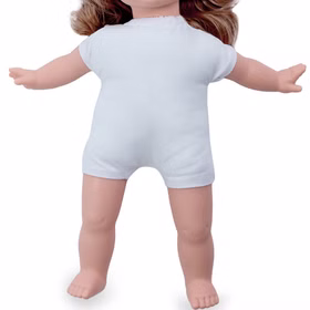 Puppe Ria 42 cm mit langen braunen Haaren Schlafaugen & Weichkörper für Kinder Spielzeug-Puppe Softkörper Spielpuppe Spielwaren Geschenkidee Geburtstag Weihnachten Weichkörper mit Vinylgliedmaßen von Vorne