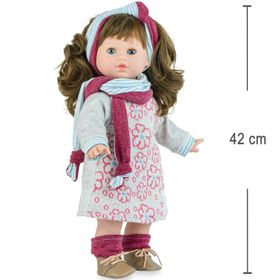 Puppe Ria mit Hinweisen zum Hersteller, 6-teiliger Bekleidung, Kreatives Spielen und Schlafaugen