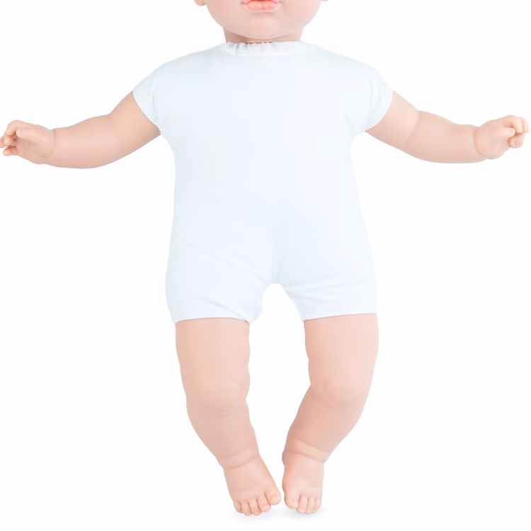 Puppe Nora 45 cm mit langen braunen Haaren & Weichkörper für Kinder Spielzeug-Puppe Softkörper Spielpuppe Spielwaren Geschenkidee Geburtstag Weihnachten Weichkörper mit Vinylgliedmaßen von Vorne