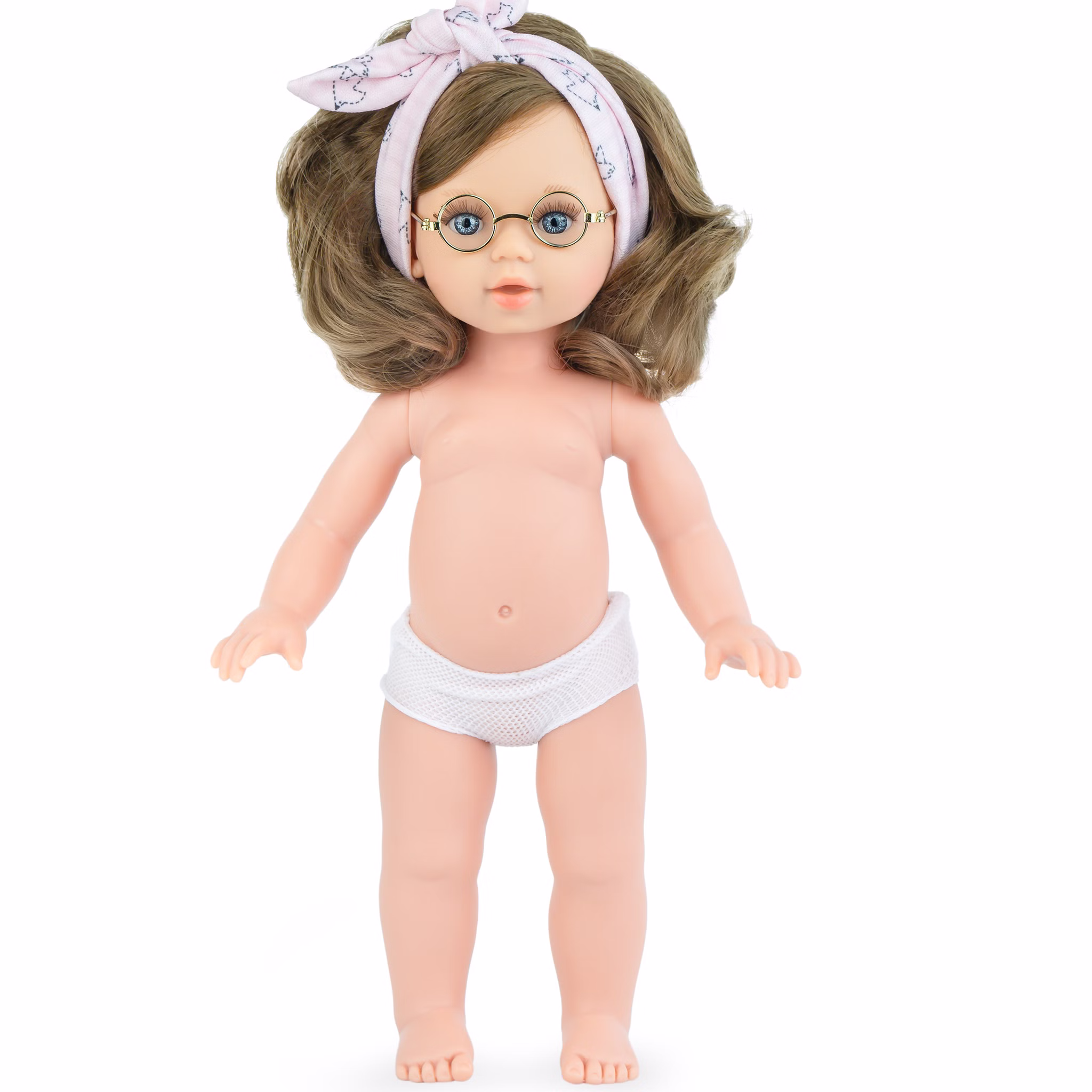 Puppe Anna Pyjama-Party 40 cm mit langen Haaren & Vinylkörper für Kinder Spielzeug-Puppe Spielpuppe Spielwaren Geschenkidee Geburtstag Weihnachten Vinylkörper von Vorne