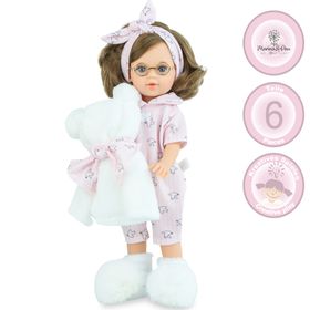 Puppe Anna Pyjama-Party 40 cm mit langen Haaren & Vinylkörper für Kinder