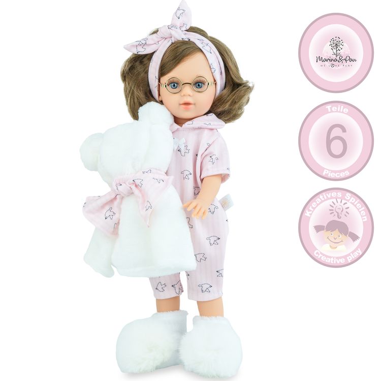 Puppe Anna mit Hinweisen zum Hersteller, 6-teiliger Bekleidung und Kreatives Spielen