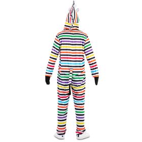 Zebra Kostüm Rainbow Zottel Bunt gestreift für Herren seitlich von Vorne