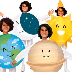 Planeten Kostüm Mond Träumender Halbmond Mondlicht für Kinder von Vorne