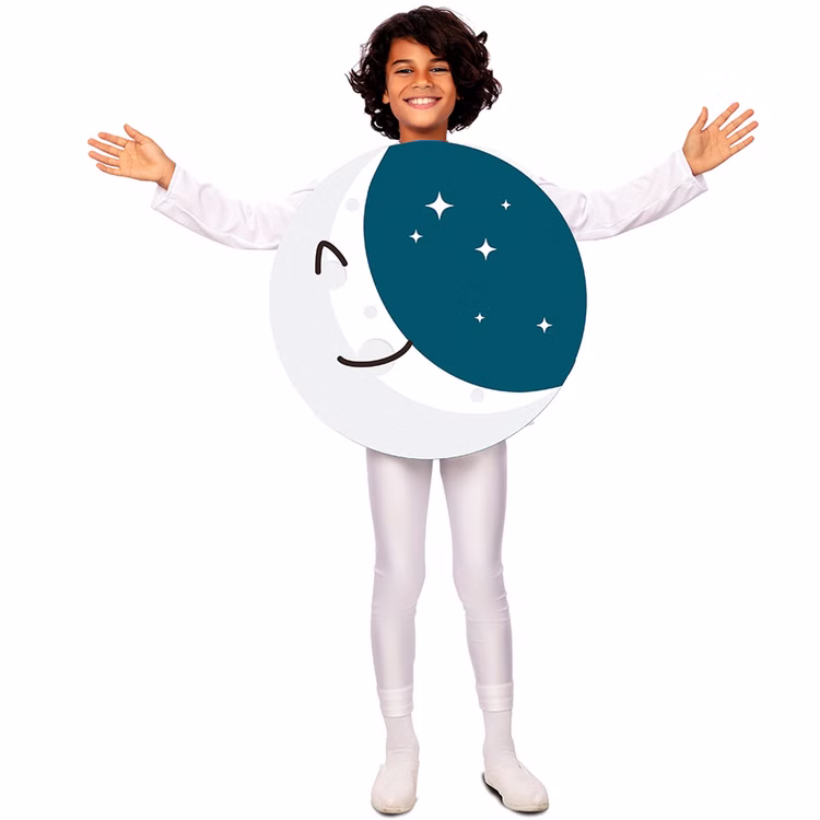 Planeten Kostüm Mond Träumender Halbmond Mondlicht für Kinder 3-9 Jahre Blau Fasching Karneval Mottoparty Kinderfasching Rollenspiel Kindertheater Schulaufführung Kindergartenfest Planeten Kostüm Mond Träumender Halbmond Mondlicht für Kinder von Vorne