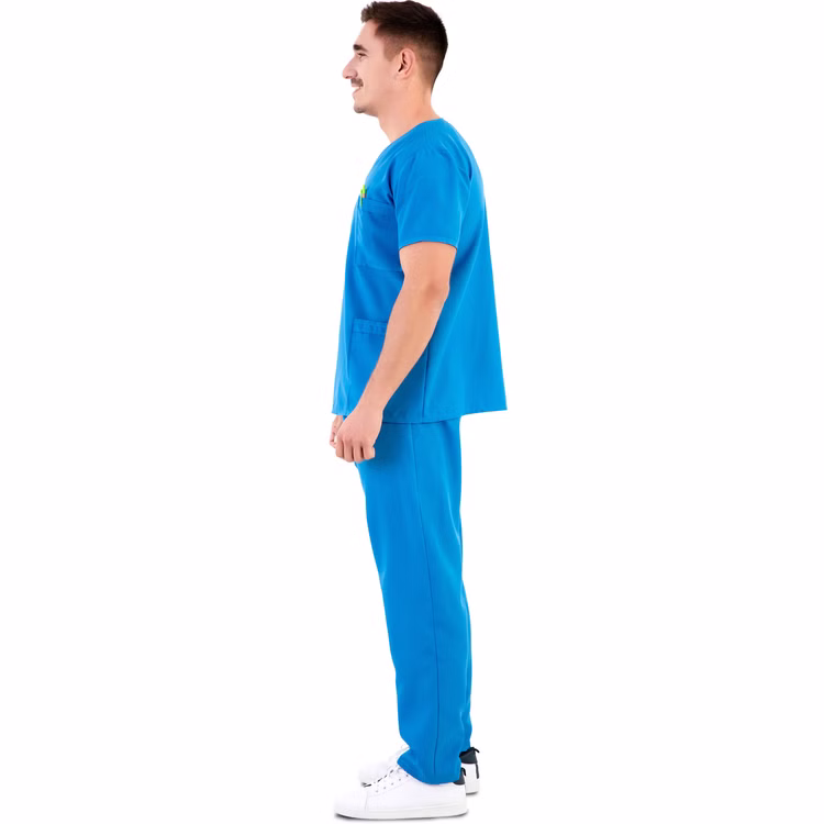 Medizin Kostüm Doktor Arzt Doc Medicus für Erwachsene Gr. 42-52 Blau Unisexkostüm Paar- und Gruppenkostüme Fasching Karneval Mottoparty Medizin Kostüm Doktor Arzt Doc Medicus für Erwachsene von der Seite