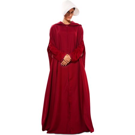 Mittelalter Kostüm Magd Roter Umhang mit weißer Haube für Damen