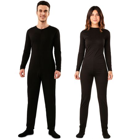 Schwarzer Ganzkörperanzug Bodysuit Langarm Kostüm-Unterzieher für Erwachsene