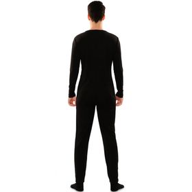 Schwarzer Ganzkörperanzug Bodysuit Langarm Kostüm-Unterzieher für Damen und Herren von Vorne