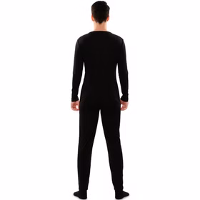Schwarzer Ganzkörperanzug Bodysuit Langarm Kostüm-Unterzieher für Erwachsene Gr. 42-52 Unisex Kostüm-Zubehör Fasching Karneval Mottoparty Cosplay Schwarzer Ganzkörperanzug Bodysuit Langarm Kostüm-Unterzieher für Herren von Hinten