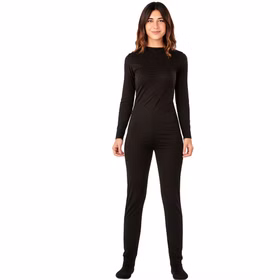 Schwarzer Ganzkörperanzug Bodysuit Langarm Kostüm-Unterzieher für Erwachsene Gr. 42-52 Unisex Kostüm-Zubehör Fasching Karneval Mottoparty Cosplay Schwarzer Ganzkörperanzug Bodysuit Langarm Kostüm-Unterzieher für Damen von Vorne