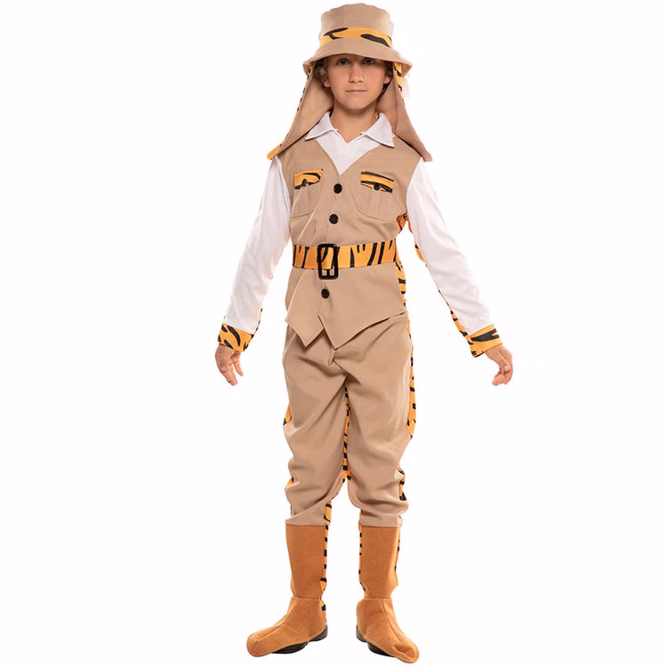 Dschungel Kostüm Wendekostüm Jäger & Tiger 2-in-1 Safari-Abenteuer für Kinder 5-9 Jahre Tier Tierkostüm Fasching Karneval Mottoparty Kindergeburtstag Dschungel Kostüm Wendekostüm Jäger & Tiger 2-in-1 Safari-Abenteuer für Kinder von Vorne