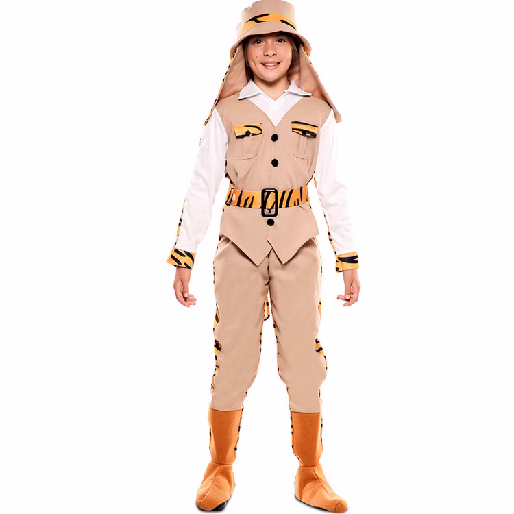 Dschungel Kostüm Wendekostüm Jäger & Tiger 2-in-1 Safari-Abenteuer für Kinder 5-9 Jahre Tier Tierkostüm Fasching Karneval Mottoparty Kindergeburtstag Dschungel Kostüm Wendekostüm Jäger & Tiger 2-in-1 Safari-Abenteuer für Kinder von Vorne