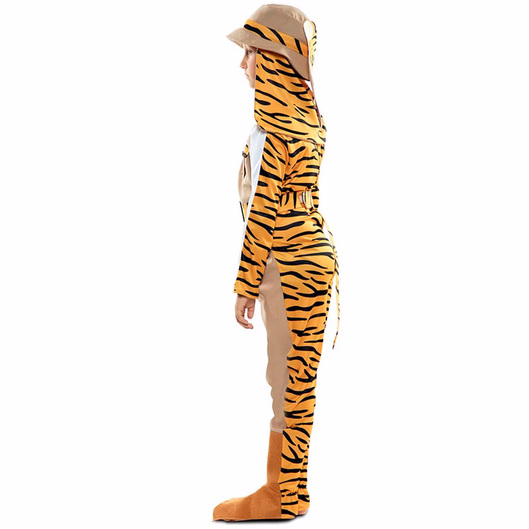 Dschungel Kostüm Wendekostüm Jäger & Tiger 2-in-1 Safari-Abenteuer für Kinder 5-9 Jahre Tier Tierkostüm Fasching Karneval Mottoparty Kindergeburtstag Dschungel Kostüm Wendekostüm Jäger & Tiger 2-in-1 Safari-Abenteuer für Kinder von der Seite