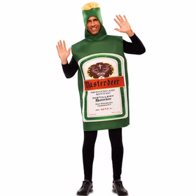 Kräuterlikör Kostüm Masterdeer Grüne Flasche für Herren Gr. M/L JGA Fasching Karneval Mottoparty Geburtstag Kräuterlikör Kostüm Masterdeer Grüne Flasche für Herren von Vorne