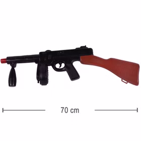 Spielzeug Maschinengewehr Gangster Mafia 70 cm lang Schwarz Kostüm-Zubehör Fasching Karneval Mottoparty Spielzeug Maschinengewehr mit Maßangaben von 70 Zentimeter Länge