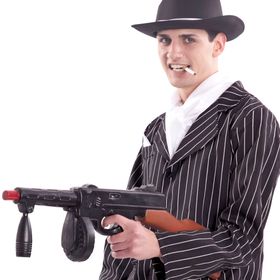 Spielzeug Maschinengewehr Gangster Mafia von der Seite