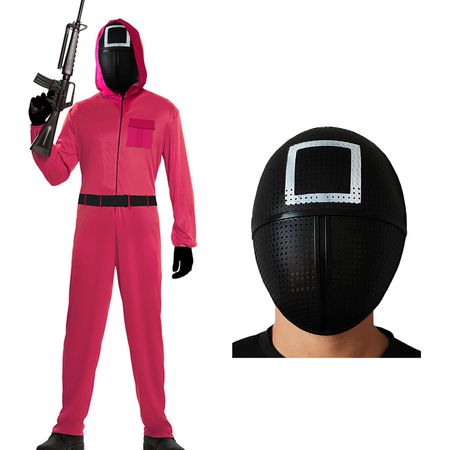 Tintenfisch-Spiel Korean Game Roter Anzug inkl. Maske (Auswahl) für Erwachsene