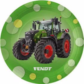 Fendt Traktor Party-Set Landmaschine Party-Deko 65-Teile Trekker-Party Geburtstag party-Zubehör Mottoparty Kindergeburtstag Dekoration Fendt Teller