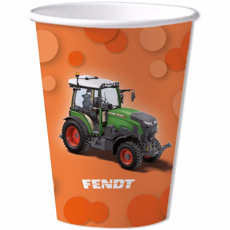 Fendt Traktor Party-Set Landmaschine Party-Deko 65-Teile Trekker-Party Geburtstag party-Zubehör Mottoparty Kindergeburtstag Dekoration Fendt Becher