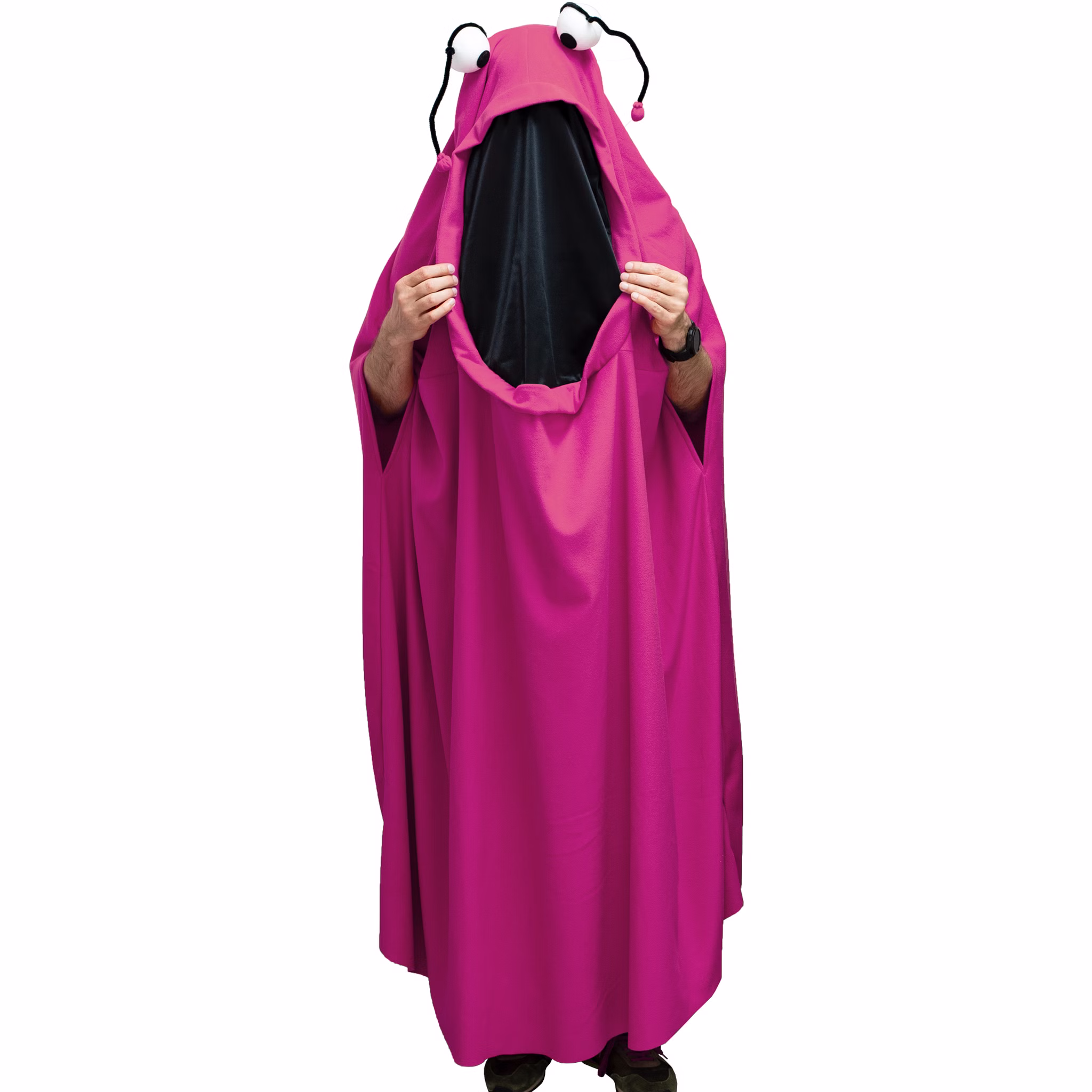 Monster Kostüme Bunte Monsterbande für 4 Personen Gruppenkostüm für Erwachsene Einheitsgröße Fasching Karneval Mottoparty JGA Pinkes Monster seitlich von Vorne