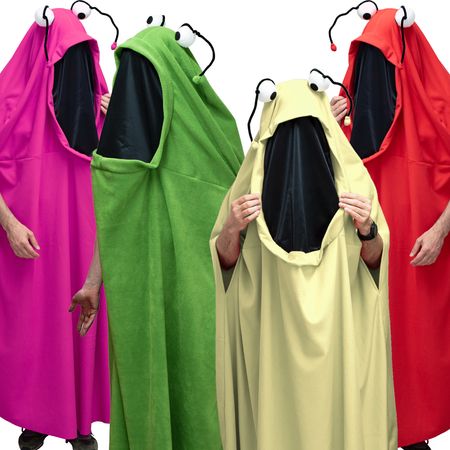 Monster Kostüme Bunte Monsterbande für 4 Personen Gruppenkostüm für Erwachsene