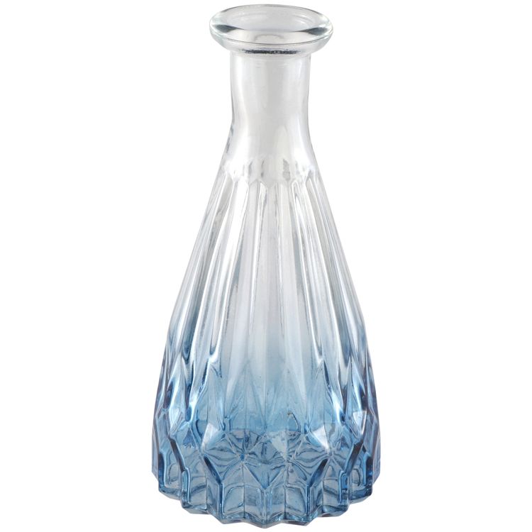 Glasvase Alexandrin Blau 14,5 cm Deko-Vase mit Farbverlauf Tischvase von Vorne
