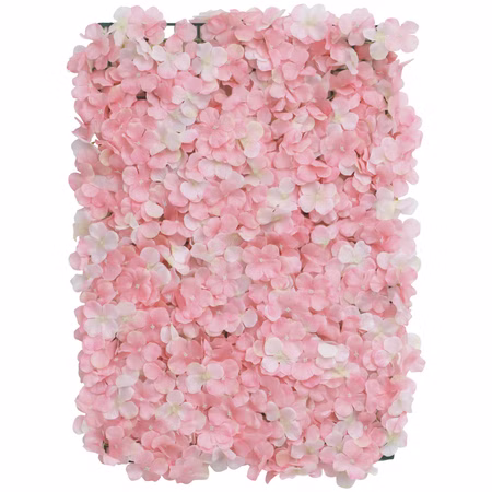 Blumenpaneel rosa Hortensien 60 x 40 cm Wand-Deko Hochzeit Geburtstag Tischdeko Deko-Ideen Blumenwand Kunstblumen Bastelbedarf Rosa Hortensien-Blumenpaneel 60x40 cm aus Kunstblumen – dekorative Wanddeko für Hochzeit und Geburtstag.