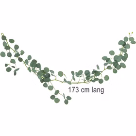 Eukalyptus Girlande 173 cm Grün Pflanzen Deko Hochzeit Geburtstag Basteln Kunstblume Tischdeko Deko-Ideen DIY Bastelbedarf Künstliche Eukalyptus-Girlande mit runden Blättern, ca. 173 cm lang