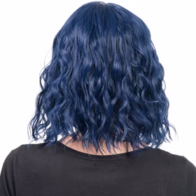 Perücke Kurzhaar mit Pony Blau von Hinten