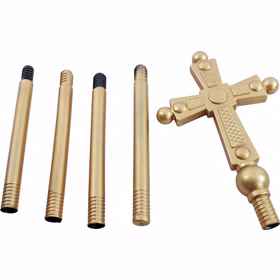 Bischofsstab mit Kreuz 5-tlg. Goldener Bischofskreuz-Stab 137 cm für Erwachsene Kostüm-Zubehör Bischof Kardinal Nikolaus Weihnachtsmann Accessoire Weihnachtsmann Fünf Einzelteile zum Zusammendrehen