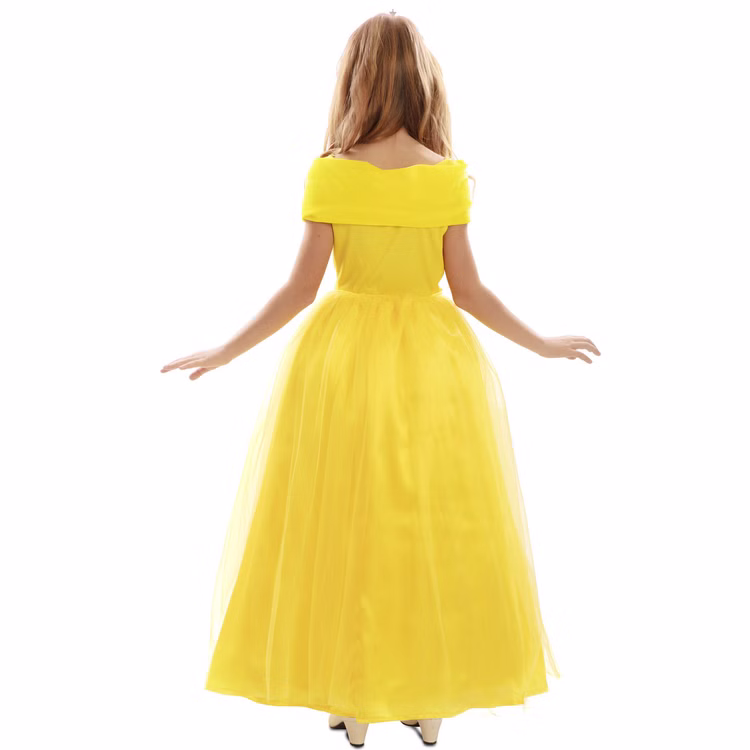 Prinzessin Kostüm Schöne Belle Kleid Gelb für Kinder Gr. 116-140 Märchen Kinderkostüm Prinzessin Fasching Karneval Mottoparty Prinzessin Kostüm Schöne Belle von der Hinten