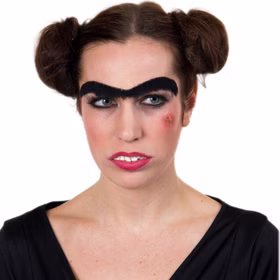 Augenbraunen Frida durchgehend Schwarz für Erwachsene Kostüm-Zubehör Fasching Karneval Mottoparty witziger Partygag Accessoire Monobrow Durchgehenden Augenbraue in sattem Schwarz für Erwachsene von Vorne