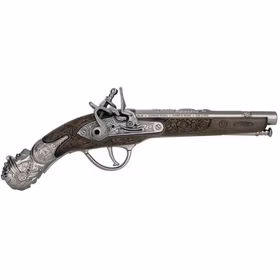 Piraten Pistole 28 cm Steinschlosspistole Musketier ohne Knall Kostüm-Zubehör LARP Fasching Karneval Mottoparty Accessoire Piraten Pistole Steinschlosspistole von der Seite
