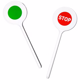 Schaffner Mütze Rot mit Schaffner Kelle Lokführer Tim für Kinder Kostüm-Zubehör Rollenspiel Kostüm-Zubehör Fasching Karneval Mottoparty Schaffnerkelle grüne Seite und rote Seite mit "STOP"-Aufschrift