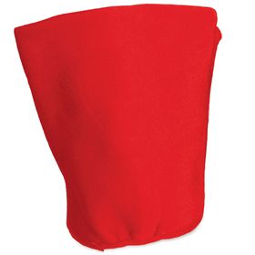 Rote Pommes-Mütze mit gelben Stoffpommes und aufgenähten Kulleraugen als lustige Kopfbedeckung.