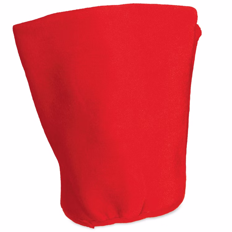 Pommes Mütze Pommes Frites Hut KW 58 cm für Erwachsene Kostüm-Zubehör Kopfbedeckung Fasching Karneval JGA Mottoparty Rückansicht der roten Pommes-Mütze ohne Verzierungen – einfache Form der Kopfbedeckung.