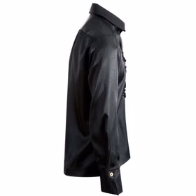 Rüschenhemd Schwarz Venezia Musketier für Herren Gr. M-XL Kostüm-Zubehör Pirat Mottoparty Fasching Karneval Schwarzes Rüschenhemd von der Seite