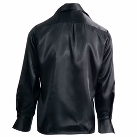 Rüschenhemd Schwarz Venezia Musketier für Herren Gr. M-XL Kostüm-Zubehör Pirat Mottoparty Fasching Karneval Schwarzes Rüschenhemd von Hinten