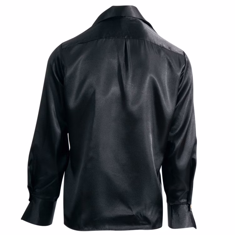 Rüschenhemd Schwarz Venezia Musketier für Herren Gr. M-XL Kostüm-Zubehör Pirat Mottoparty Fasching Karneval Schwarzes Rüschenhemd von Hinten