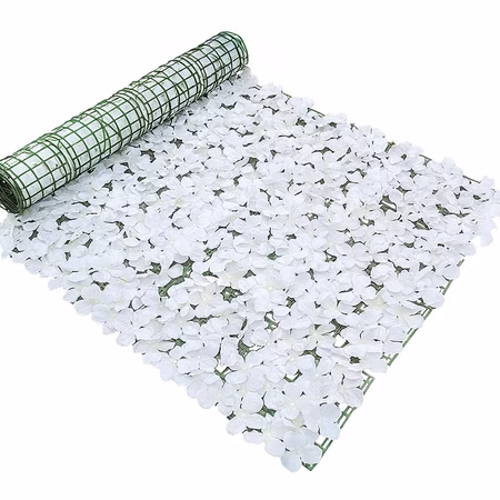 Blumenwand Weiß 100 x 300 cm künstliche Blütenwand für Hochzeit, Geburtstag & Event Fotowand festliche Deko Dekoration Aufgerollte Blumenwand