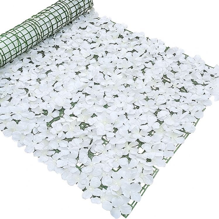 Blumenwand Weiß 100 x 300 cm künstliche Blütenwand Deko Hochzeit & Geburtstag Aufgerollte Blumenwand