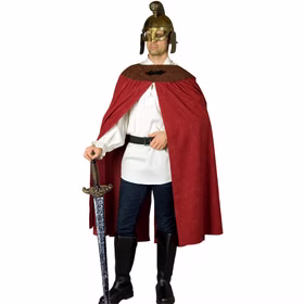 Sankt Martins Kostüm Deluxe teilbarer Umhang mit Helm & Schwert Fasching Karneval Mottoparty Laternenumzug Laternenfest Martinstag Sankt Martin Kostüm für Herren Deluxe mit teilbarem Umhang Helm und Schwert von Vorne