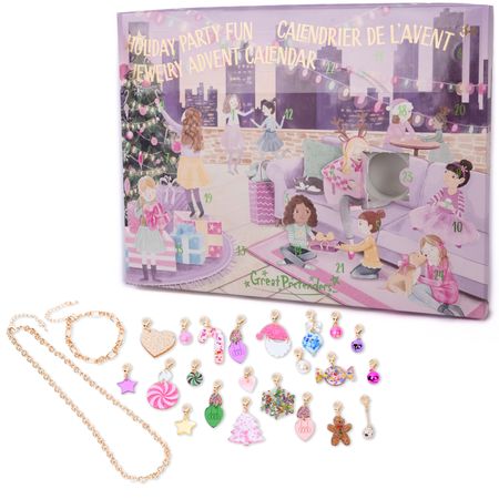Schmuck Adventskalender Armband & Kette 22 Anhänger Weihnachts-Party für Kinder
