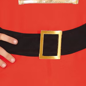 Nussknacker Kostüm kleiner Zinnsoldat Uniform Majorette für Kinder 5-12 Jahre Weihnachten Fasching Karneval Mottoparty Kinderfasching Nahaufnahme des schwarzen Gürtels mit goldfarbener Schnalle am Nussknacker-Kostüm.