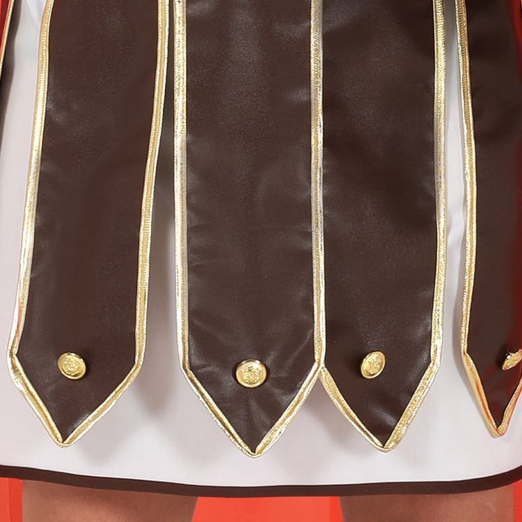 Mann im römischen Gladiator-Kostüm „Gaius“ mit Schwert, Schild und Helm.